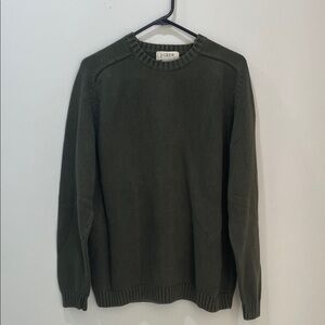 Vintage J. Crew Olive Cotton Crewneck Sweater